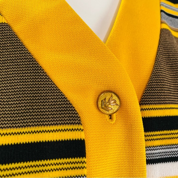 Vintage Koret of California Stripped Yellow Brown Vest Union Made - Picture 4 of 11